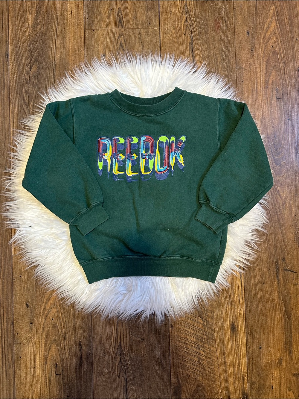 Vintage Reebok Kids' Forest Green Crewneck Sweatshirt